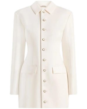 Manière De Voir Cinch Button Up Blazer Dress - White