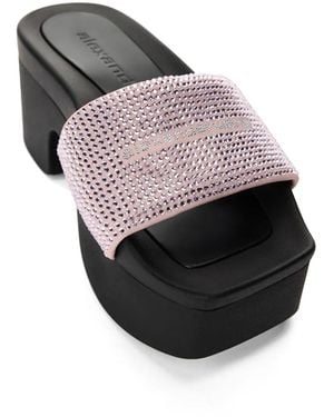 Alexander Wang Crystal-Embellished Platform Sandals - Gray