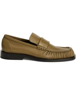 Jil Sander Loafer mit Knitteroptik - Grün