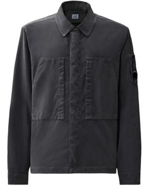 C.P. Company Katoenen Jack Met Lens-Detail - Zwart