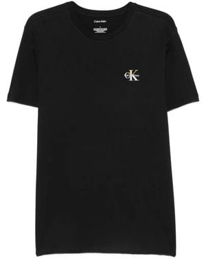 Calvin Klein Logo-Print T-Shirt - Black