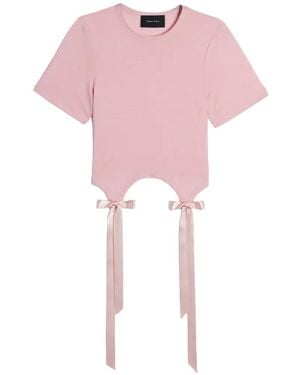 Simone Rocha Camiseta Con Abertura Y Detalle De Lazo - Rosa