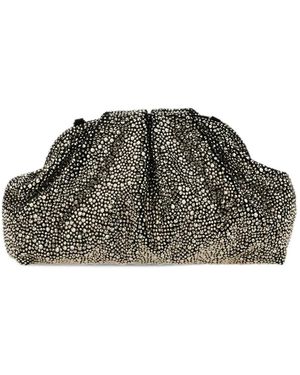 Twentyfourhaitch Mirach Crystal-Embellished Ruched Shoulder Bag - Green