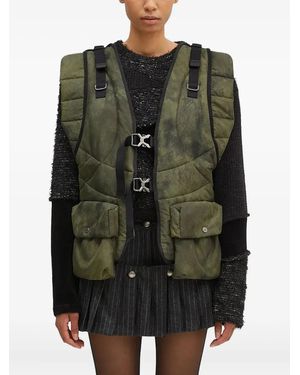 ANDERSSON BELL Quilted Buckle-Fastening Gilet - Green