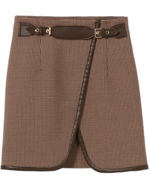 Claudie Pierlot Minijupe À Motif Pied-De-Poule - Marron