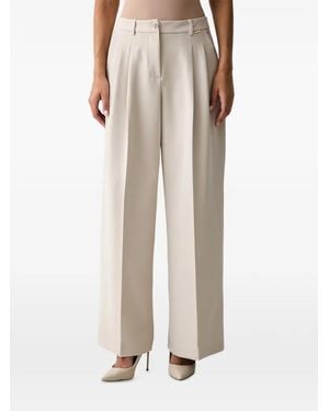 Fracomina Pleated Wide-Leg Pants - Natural
