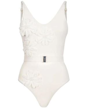 Bikinville Floral-Appliqué Swimsuit - White