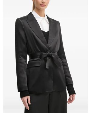 Ouí Belt-Tie Blazer - Black