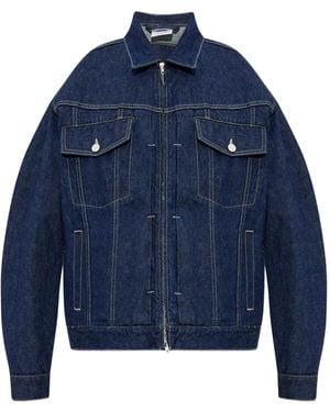 Vetements Zip-Front Flap-Pocket Jacket - Blue