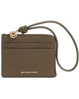 MICHAEL Michael Kors Jet Set Small Pebbled Leather Card Case Wristlet - Brown