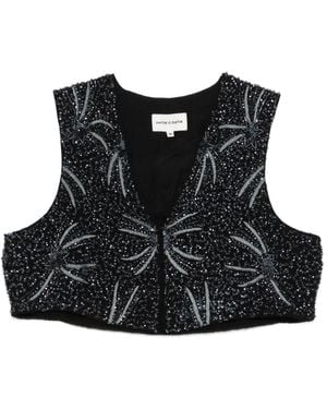 Antik Batik Embellished Top - Black