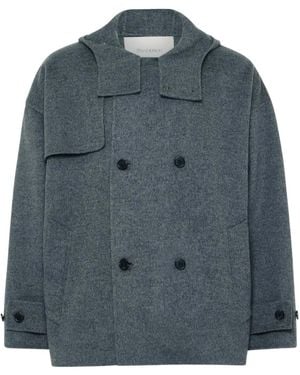 JW Anderson Double-Breasted Hooded Jacket - Blue