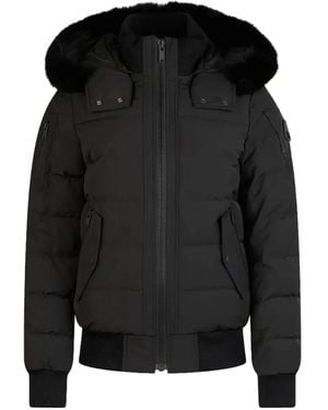 Moose Knuckles Shearling-Trim Padded Jacket - Black