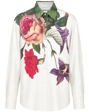 Pierre Louis Mascia Floral-Print Silk Shirt - White