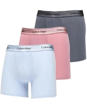Calvin Klein ロゴウエスト ボクサーパンツ 3枚組 - ブルー