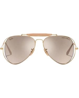 Dolce & Gabbana X Ray-Ban Aviator-Frame Sunglasses - Natural