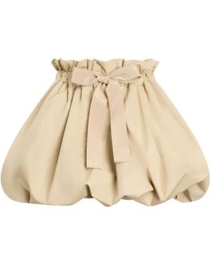 Patou Ribbon Bloomer Mini A-Line Skirt - Natural