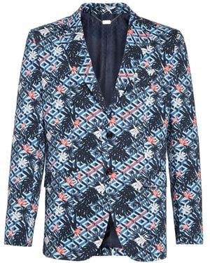 Billionaire Blazer À Imprimé Géométrique - Blue