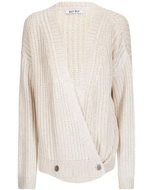 ELY ELY Daisy Buttoned Cardigan - White
