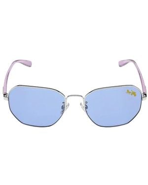 COACH Horse And Carriage Geometric-Frame Sunglasses - Blue