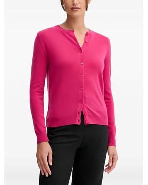 Benetton Button-Down Long-Sleeve Wool Cardigan - Pink