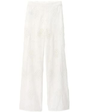 Ba&sh Pantaloni Mike A Vita Alta - Bianco