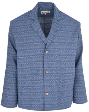 Marané Seba Weave Patterned Shirt - Blue