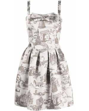 Philipp Plein En Plein Air Print Mini Dress - White