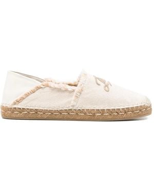 Jimmy Choo Embroidery Fringed Espadrilles - White