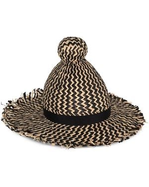 Henrik Vibskov Garden Zigzag-Woven Straw Hat - Brown