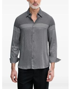 ARMANI EXCHANGE Geometric-Pattern Long-Sleeve Shirt - Grey