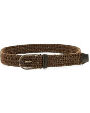 ZEGNA Braided Leather Belt - Brown