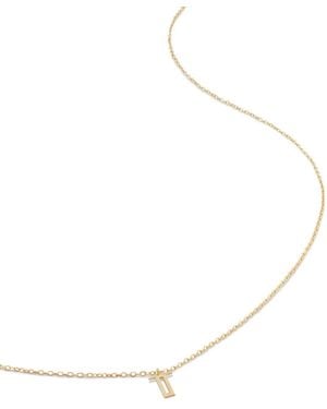 Monica Vinader 14Kt Small Initial T Necklace - Natural