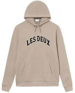 Les Deux Brady Hoodie mit Logo-Print - Natur