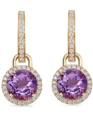 Kiki McDonough 18Kt Grace Mini Diamond And Amethyst Earrings - Pink