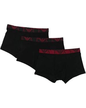 Emporio Armani Set Di 3 Boxer Con Banda Logo - Nero