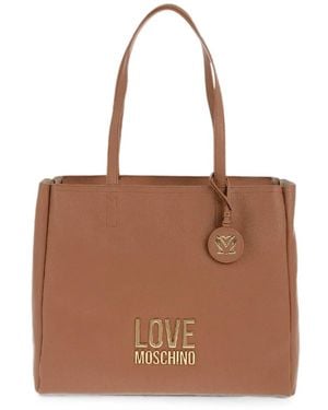 Moschino Logo-Plaque Shoulder Bag - Brown