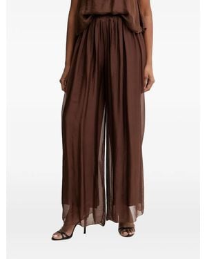 Haveone Sheer-Panel Palazzo Trousers - Brown