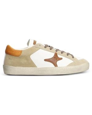 AMA BRAND Suede-Panelled Star-Patch Sneakers - White