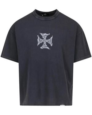 Represent Ungesäumtes T-Shirt Mit Logo-Print - Blau