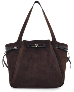 Tory Burch Romy Suede Tote Bag - Black