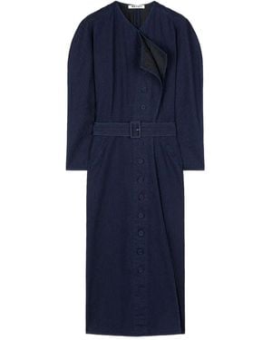 Ports 1961 Vestido Midi Chic A Rayas Diplomáticas - Azul