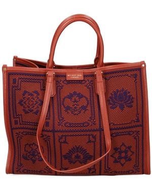 MY BEST BAG Jacquard-Knit Logo-Patch Tote Bag - Red