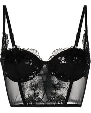 Fleur du Mal Top Tipo Bustier Sequin Con Lentejuelas - Negro