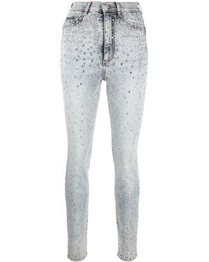 Philipp Plein Rhinestone-Embellished Skinny Jeans - Grey
