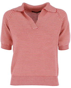 Weekend by Maxmara Gestreiftes T-Shirt Mit Polokragen - Rot