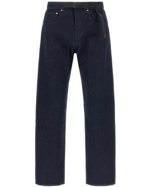 Gramicci Japanese Belt-Detail Jeans - Blue