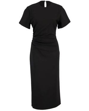 La DoubleJ Robe Mi-Longue À Manches Courtes - Noir