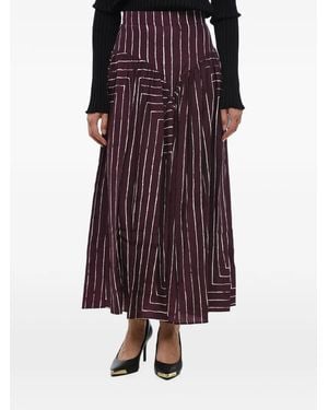 Stella McCartney Maxi Sweet Heart Striped Skirt - Purple