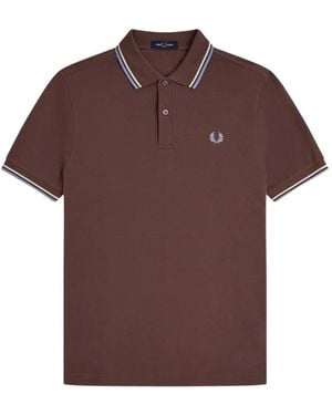 Fred Perry Striped-Trim Polo Shirt - Brown